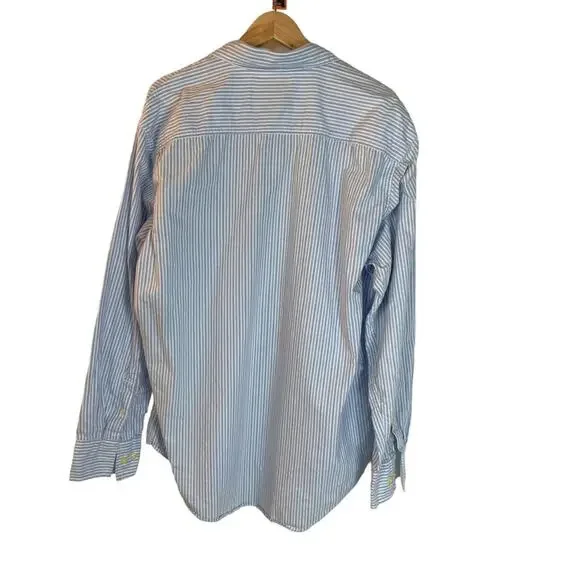 Timberland Shirt Mens Large Blue & White Striped Buttondown - Picture 2 of 5